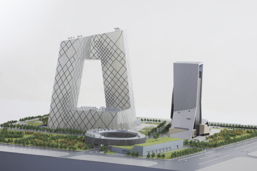 Architectural model of futuristic building